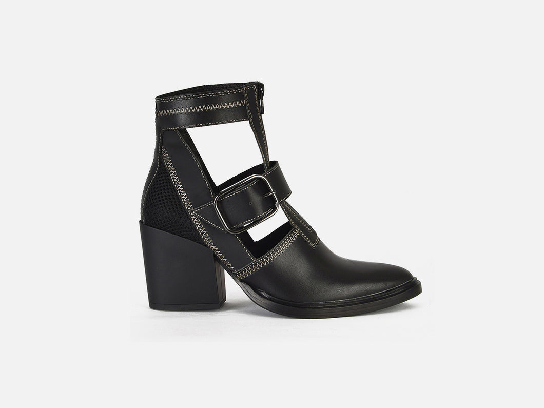 pregis shoes kage black leather bootie designed in London